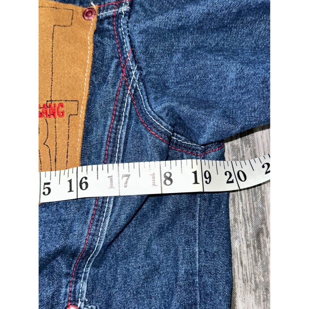 Platinum‎ Fubu Kids Jacket 12/14 Fat Albert Gang Big Patch Black Denim Vintage - Picture 5 of 13
